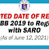 Expected Date of Release of PBB 2019 to Regions with SARO