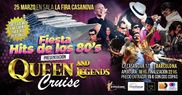 Flyer Fiesta Hits 80s Crucero Queens & Legends