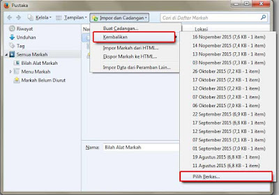 Backup dan Restore Bookmark Mozilla Firefox