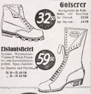The Eislaufstlefel, 1930's model of Austrian figure skating boots