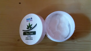 Packaging of HealthVit Bath & Body Tea Tree Body & Face Cream