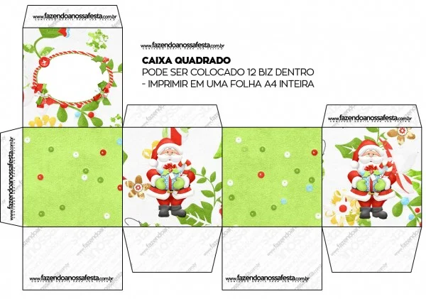 Cajas de Santa en Fondo Verde para imprimir gratis.
