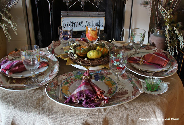 Thanksgiving Tablescapes-Bargain Decorating with Laurie