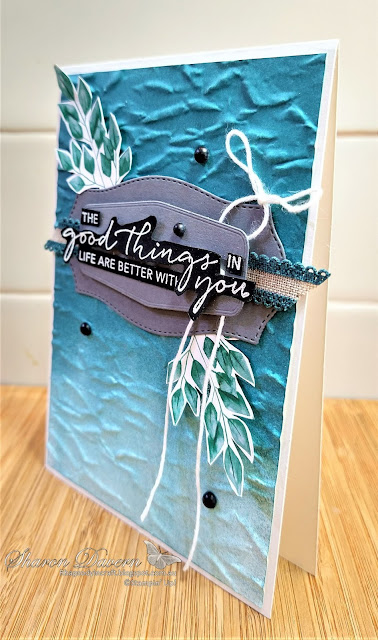 Rhapsody in craft, Pretty Peacock, Ombre, Tasteful Touches, Tasteful Labels Dies, Old World 3D Embossing Folder, Forever Greenery DSP, #colourcreationsshowcase, Stampin' Up, STampin' Up 2021 Catalogue,