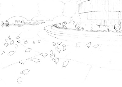 draw tel aviv city landscape pencil