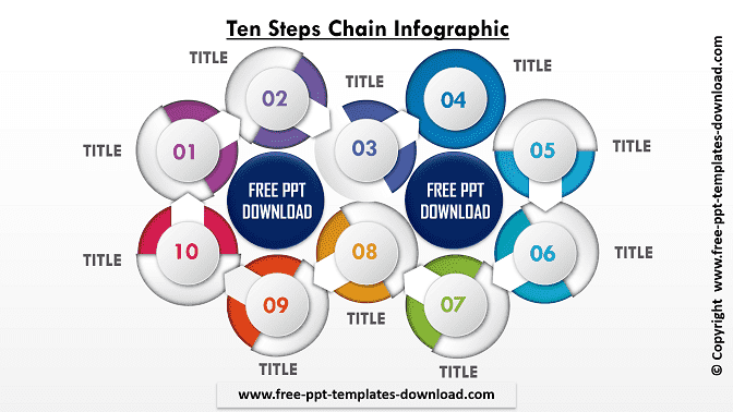 Ten Steps Chain Beautiful Infographics Download