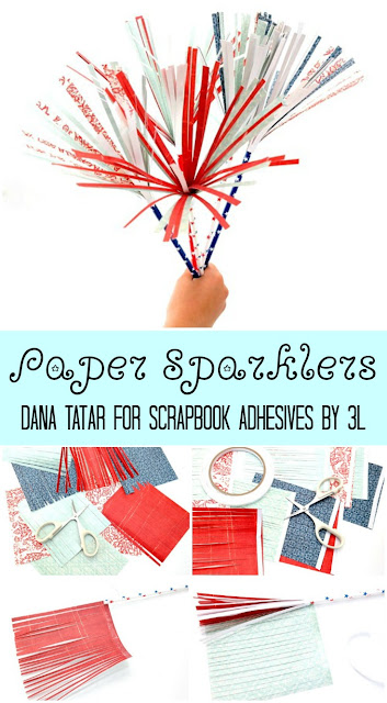 DIY Red White and Blue Paper Sparklers Tutorial