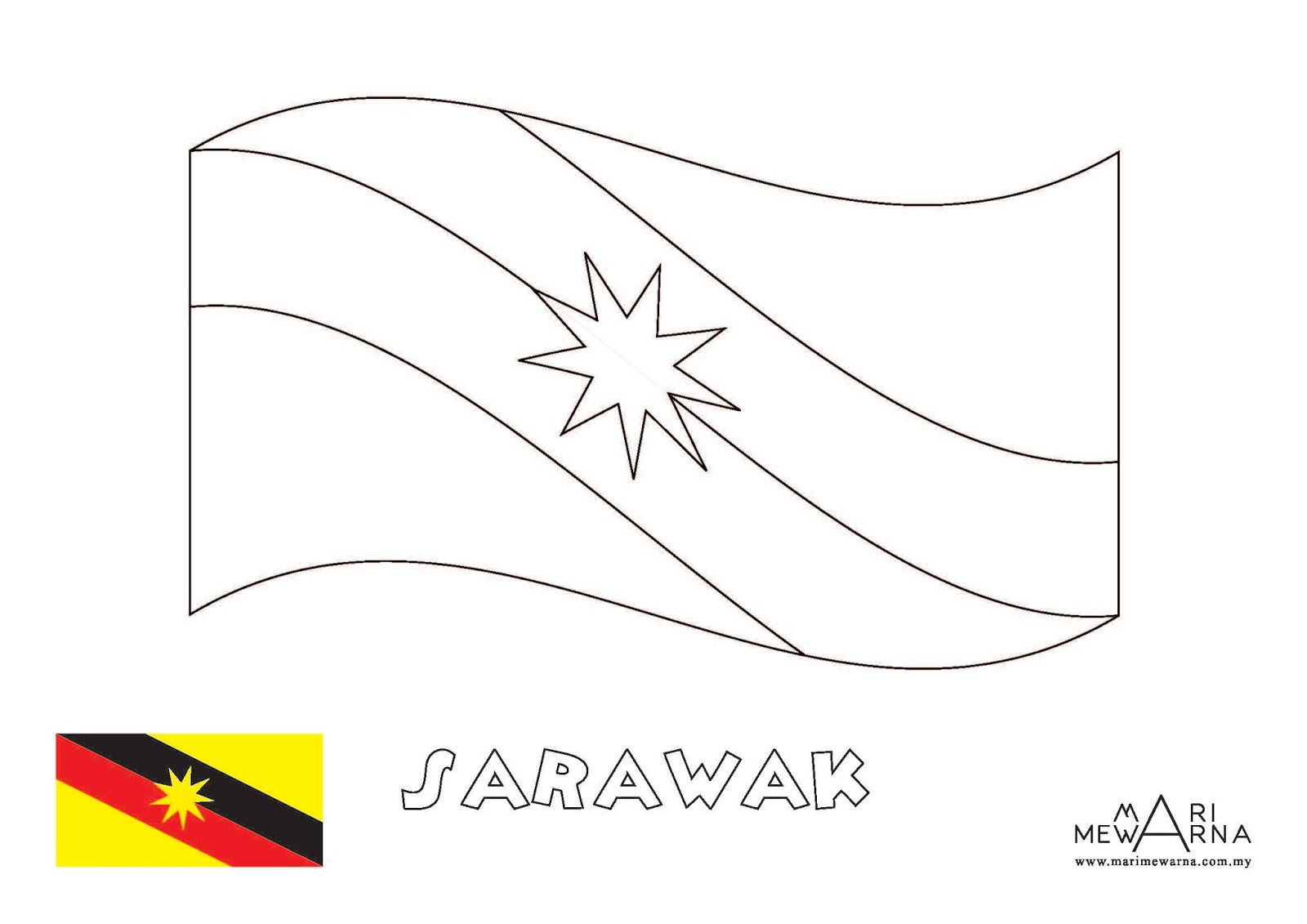 Cara Mewarna Bendera  Malaysia B Warna