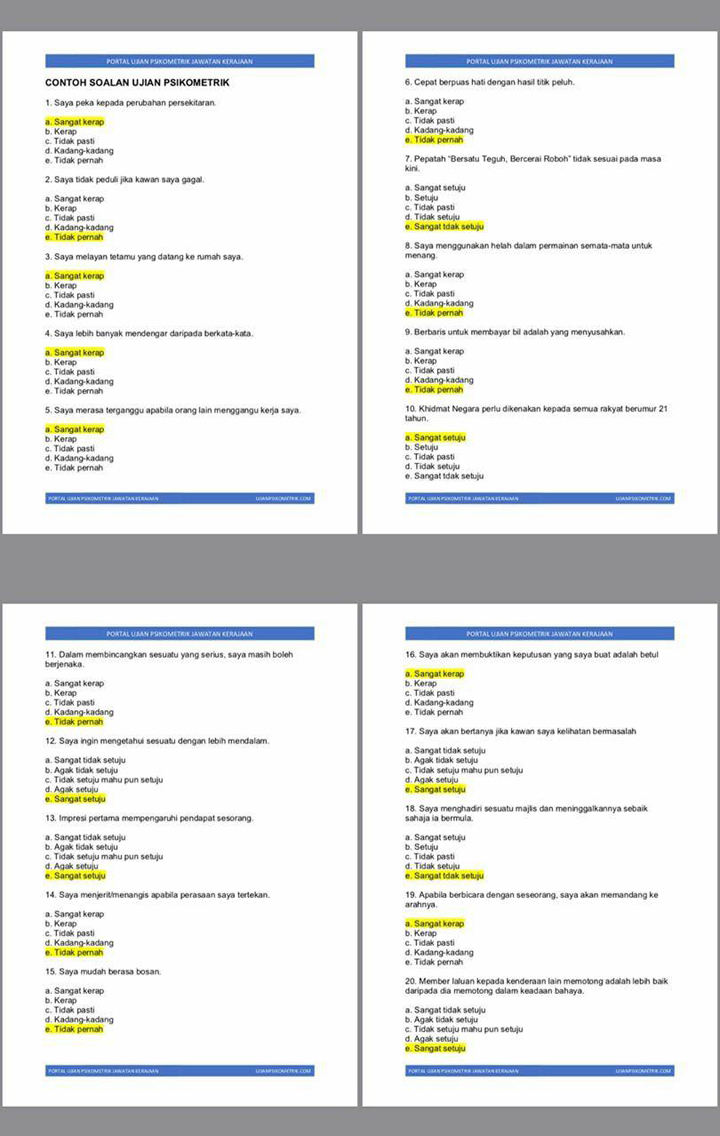 Buku Contoh Soalan Psikometrik - Kuora v