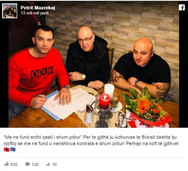 Petri Mazrekaj's long-awaited match with the son of Arkan has been confirmed