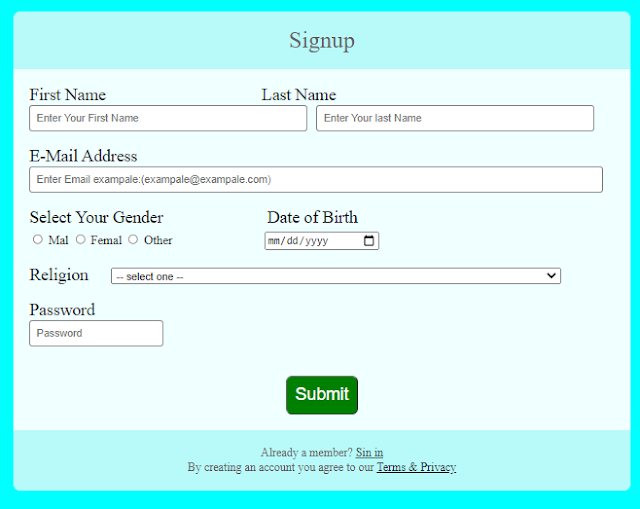 How to Make A Simple Sign Up Form With HTML & CSS (Project-03)