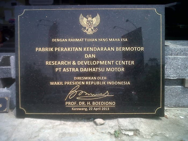 Batu Prasasti PT Astra Daihatsu Motor