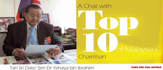 Pro Chancellor of UPSI, Tan Sri Dr. Yahaya Ibrahim in Top 10 of Malaysia