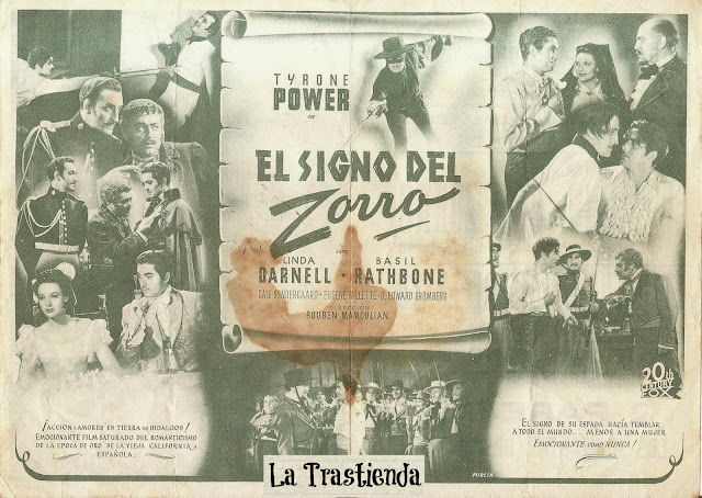 Programa de Cine - El Signo del Zorro (Doble) - Tyrone Power - Linda Darnell
