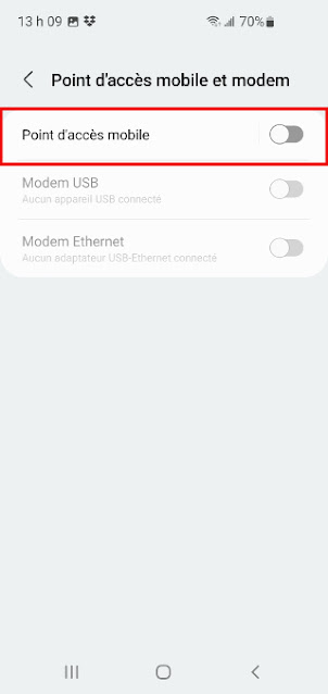 Point d'accès mobile | Activer la fonction