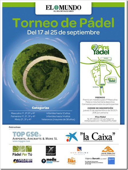 Torneo de Pádel en el Club PINS de Mallorca del 17 al 25 de septiembre de 2011.