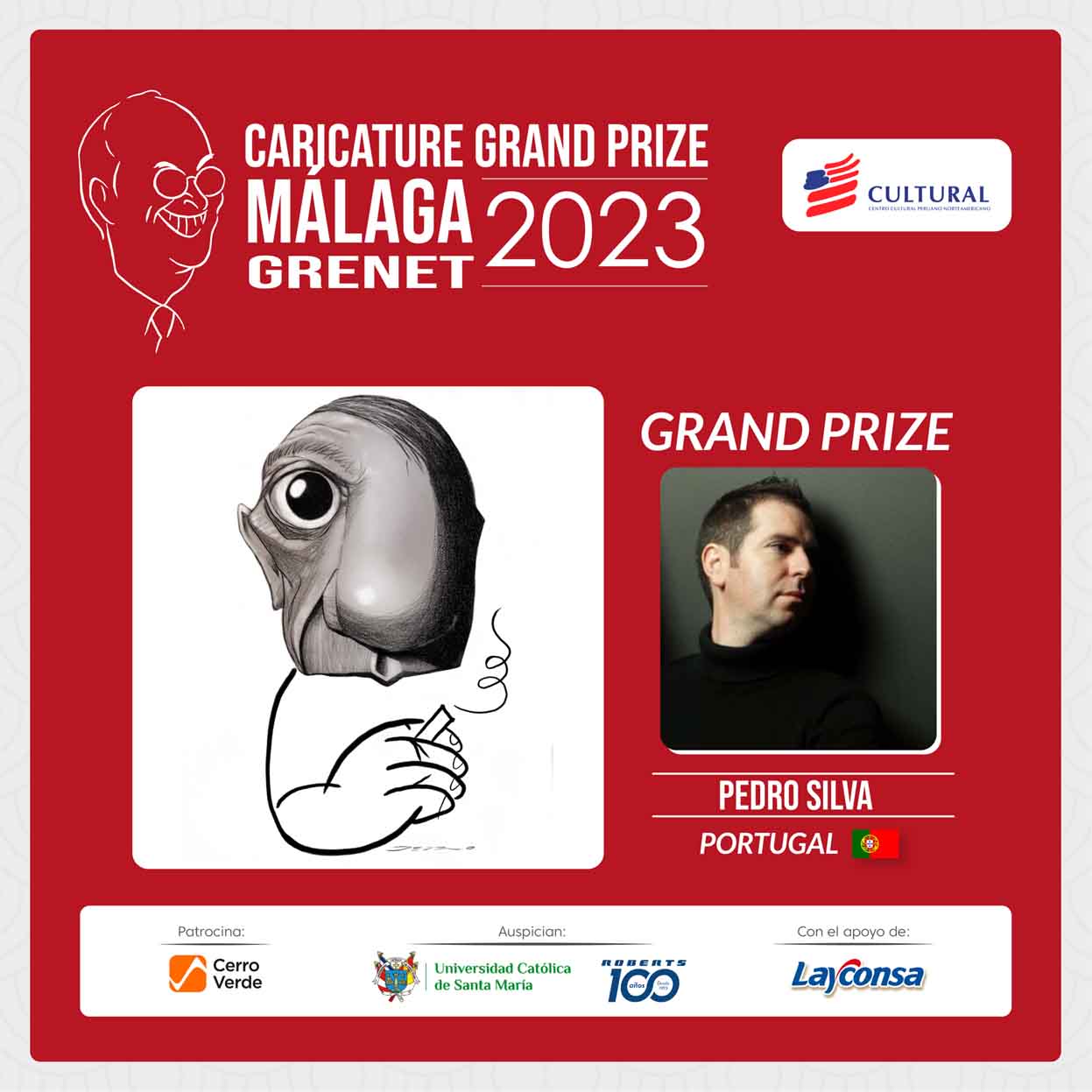 Winner of the Caricature Grand Prize “Málaga Grenet”, Peru 2023