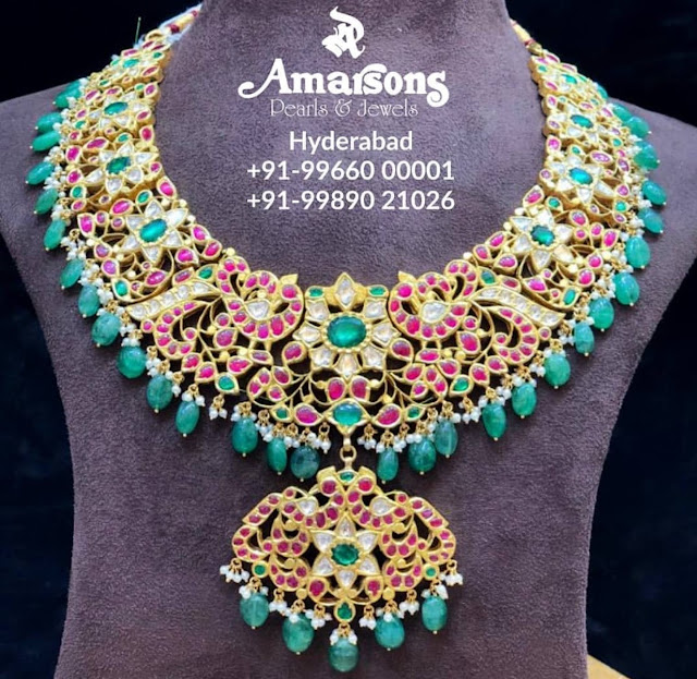 Emerald Drops Kundan Sets by Amarsons Jewels