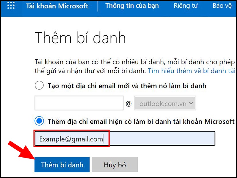 Xác nhận địa chỉ mail sẽ nhận mã