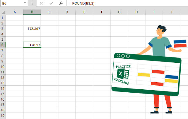 شرح صيغة الدالة ROUND في برنامج مايكروسوفت Excel