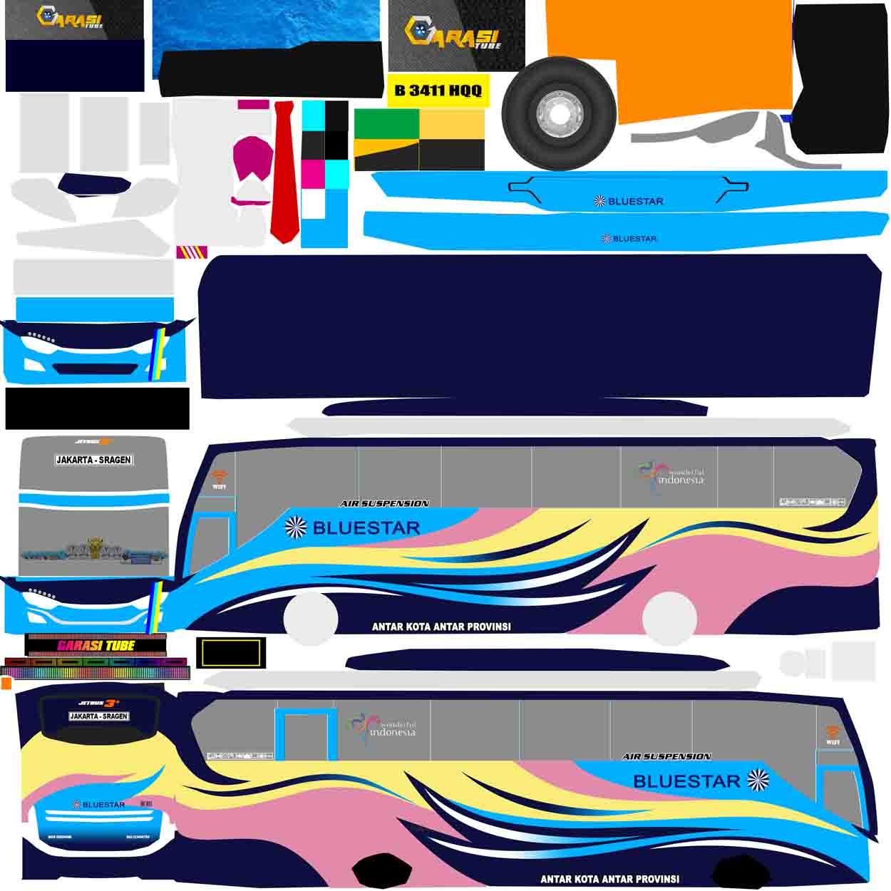 download livery bus blue star