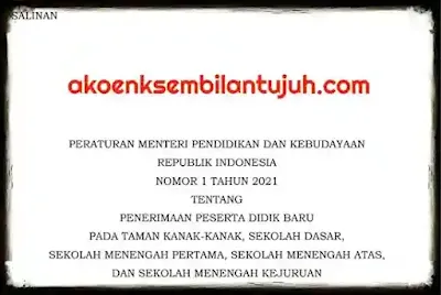 Permendikbud Nomor 1 Tahun 2021