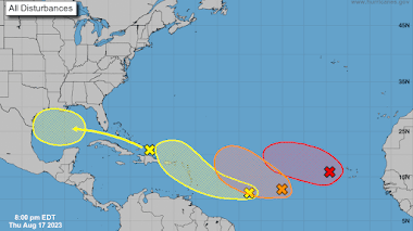 Cuatro zonas bajo vigilancia por posible formación de ciclones tropicales en el Atlántico