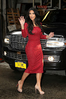 Kim, kardashian, in, red, dress