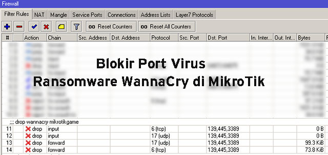 Blokir Port WannaCry Ransomware di MikroTik