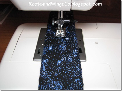 4 sew down the middle of strap