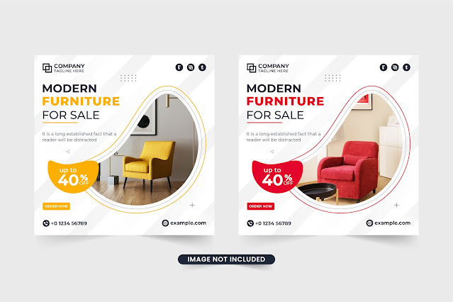Furniture advertisement template vector free download