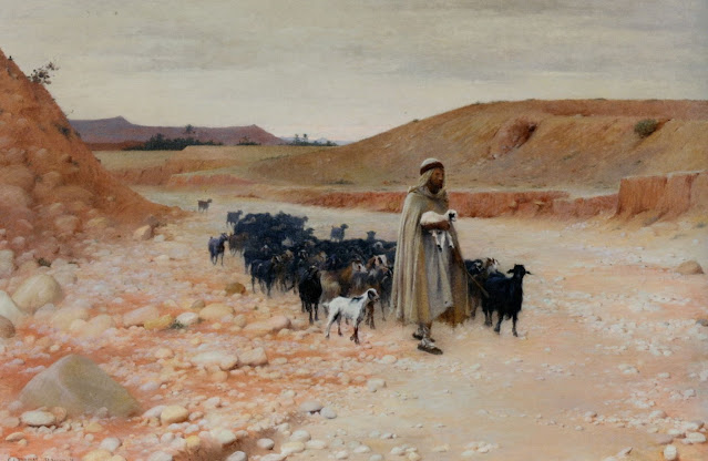 The Goat Herder el Kantara. 1897 - Charles James Theriat (American - 1860-1937) - Oil on canvas - 94 x 142.3 cm