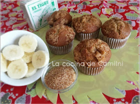 Muffins de plátano con costra de azúcar moreno (La cocina de Camilni)