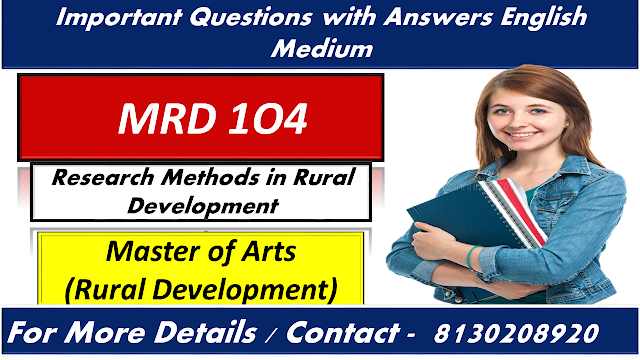 IGNOU MRD 104 Important Questions With Answers English Medium