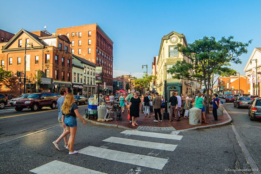 Portland, Maine Congress Square during First Friday Art Walk September 2014 photo by Corey Templeton