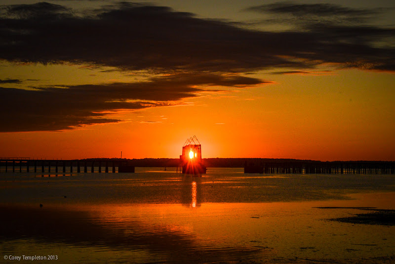 Portland, Maine Railroad Trestle at Sunrise, photo by Corey Templeton.