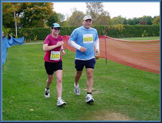 C and K completing C's first half-marathon