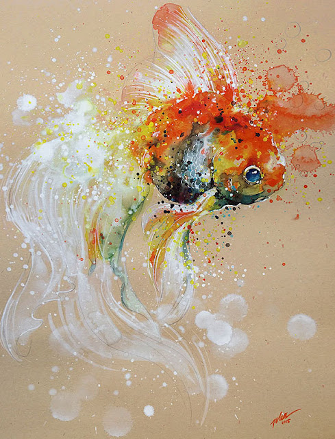 Watercolor splashed Paintings