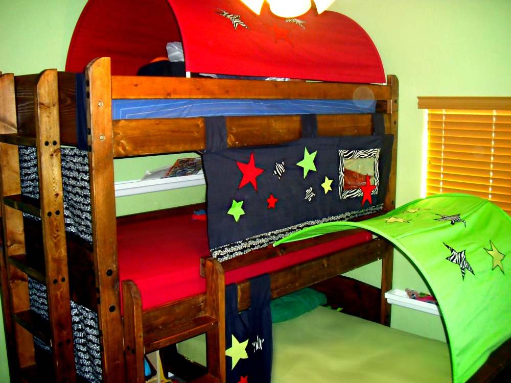 Triple Bunk Bed Tents with PVC pipe arcs,