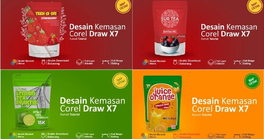 Kumpulan Kemasan CDR  Cara Membuat Template  Desain 