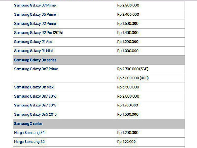 Info Harga Samsung Periode Bulan Agustus September ﻿Info Harga Samsung Periode Bulan Agustus September2019