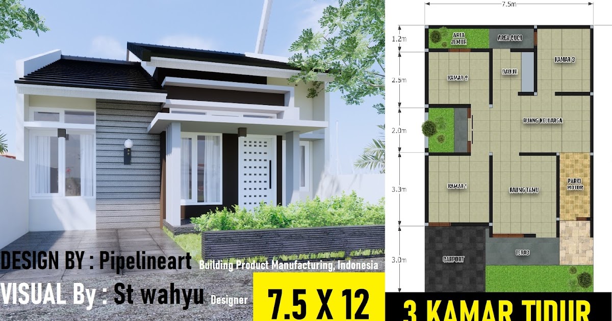 Rumah minimalis 7 5x12 3 Kamar Tidur DESAIN RUMAH MINIMALIS