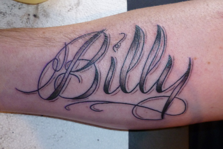 Forearm Script Names Don't often get to do just plain script this size so 