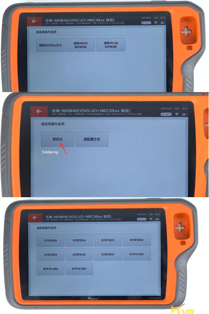 Read MQB48 RH850 D70F3426 Dash by VVDI Key Tool Plus 3