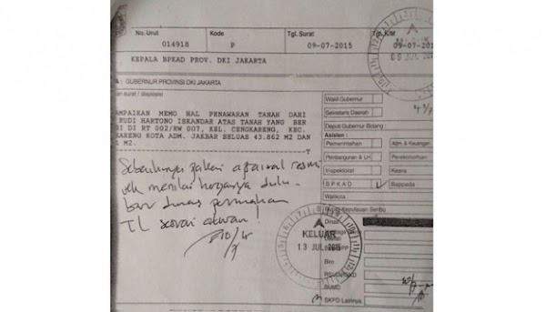 Ini Disposisi Ahok Saat DKI Beli Lahan Milik Sendiri