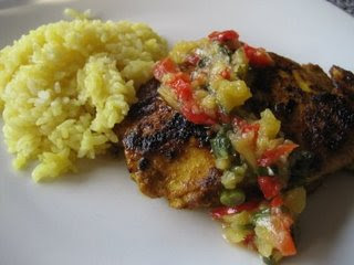 Caribbean Chicken with Pineapple Salsa