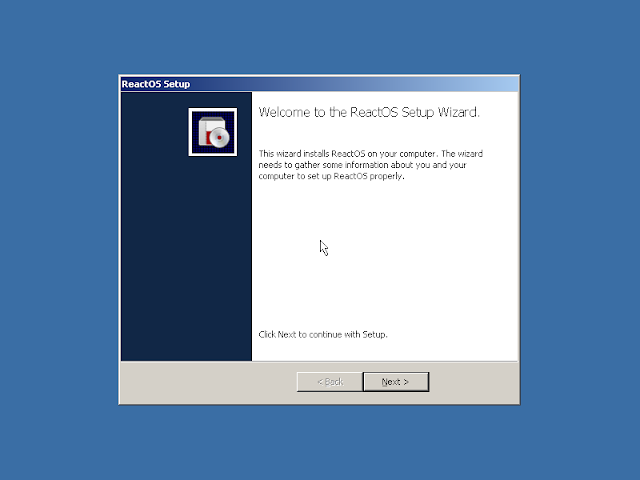 ReactOS graphical setup wizard