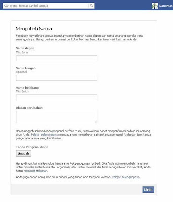 Cara Ganti Nama Facebook Sepuasnya Terbaru