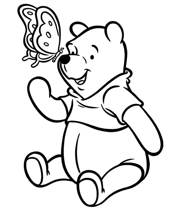 Halaman belajar mewarnai gambar winnie the pooh yang lucu 