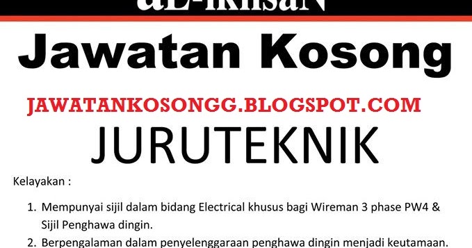 Kerja Kosong Juruteknik Cyberjaya - J Kosong s